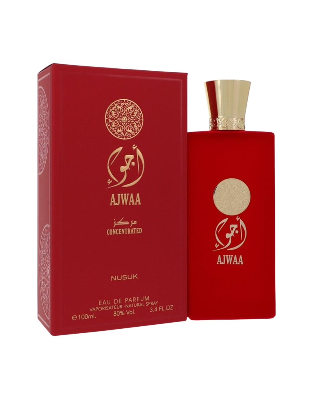

NUSUK Ajwaa Concentrated Natural Spray Long Lasting Eau De Parfum - 100 ml, Maroon