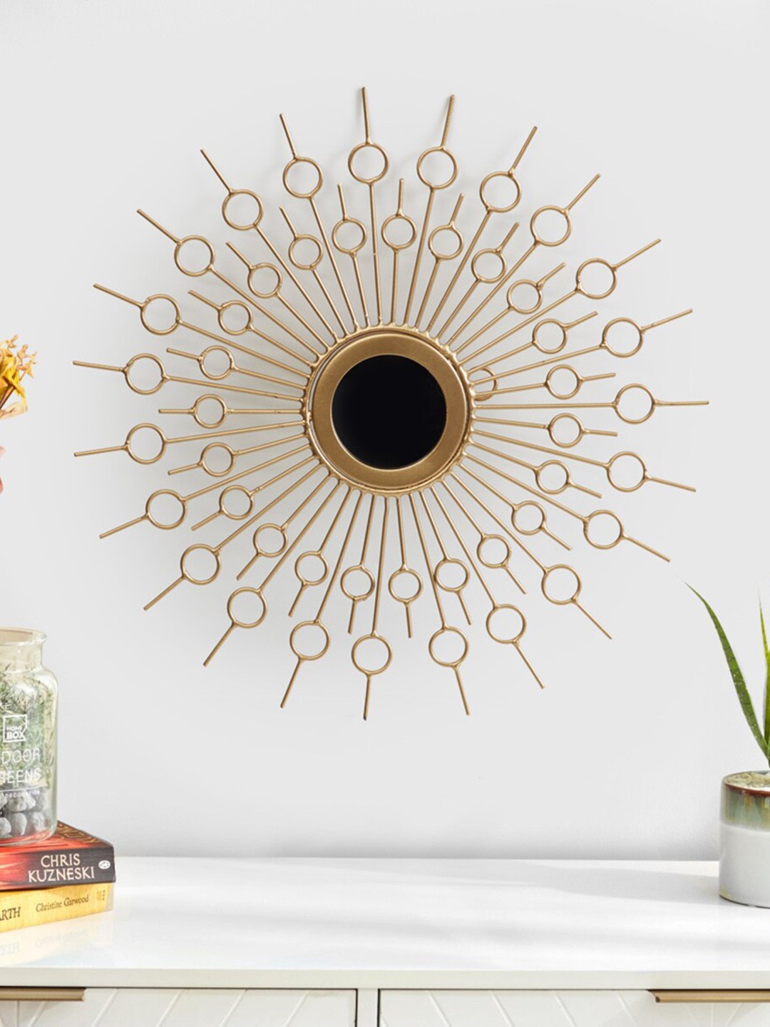 

Home Centre Gold Solid Mirror Metal Wall Plate