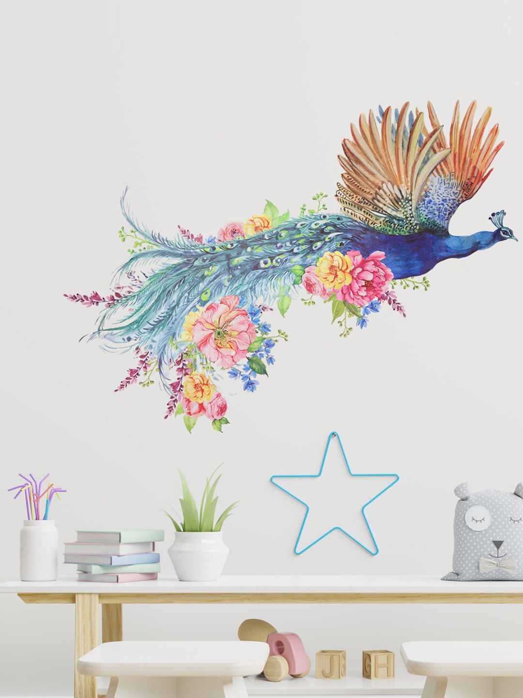

Home Centre Blue & Pink Printed Floral Wall Decal