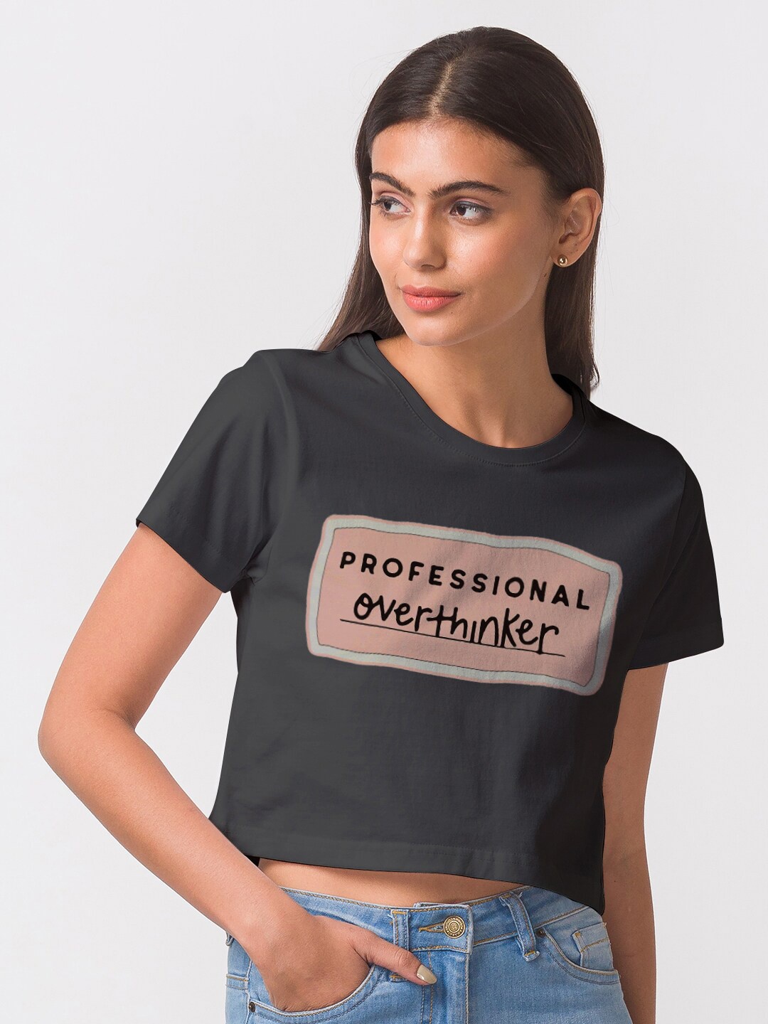 

FashionRack Women Black Typography Printed T-shirt