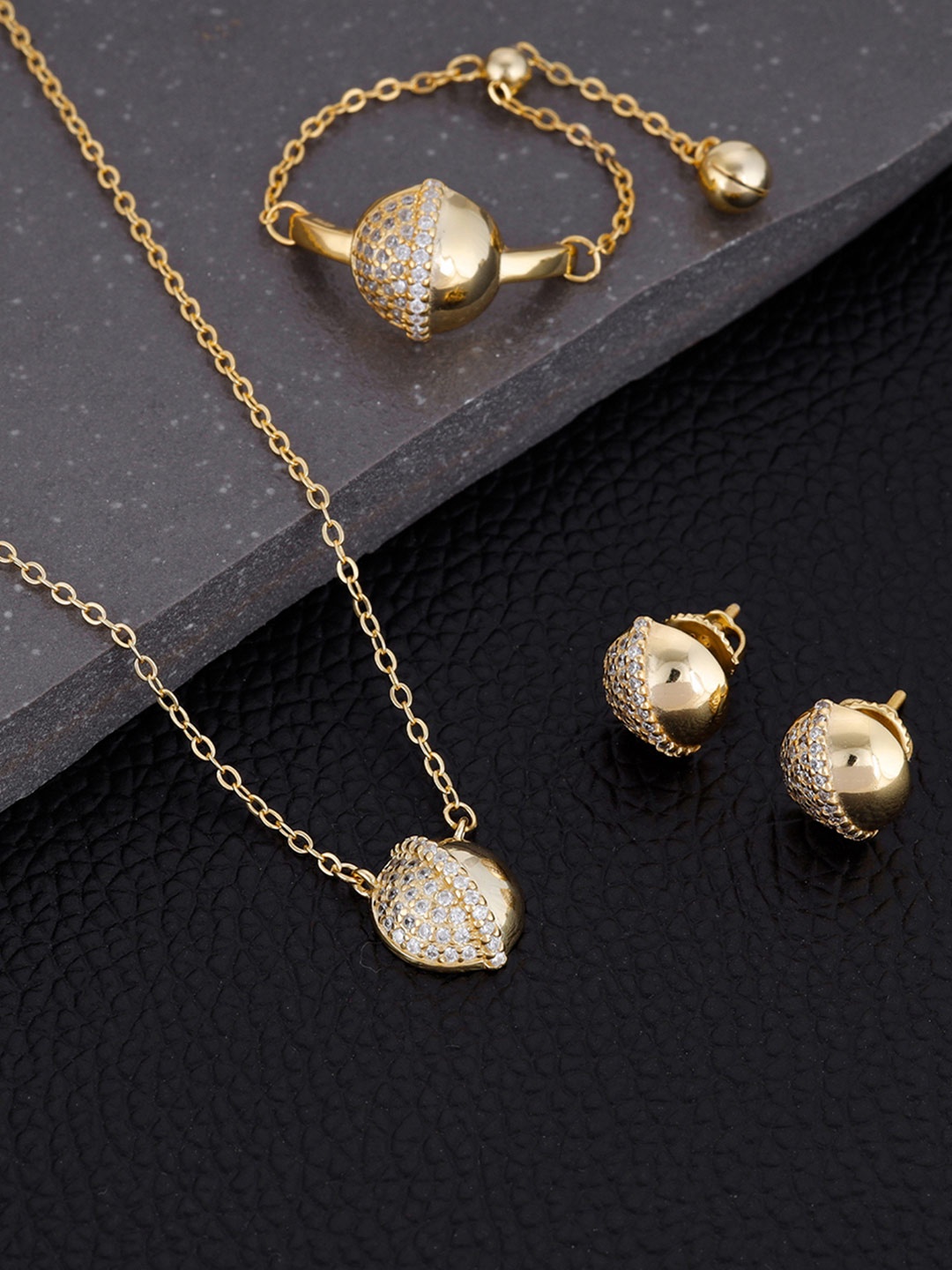 

GIVA 925 Sterling Silver White and Gold-Plated Jewellery Set