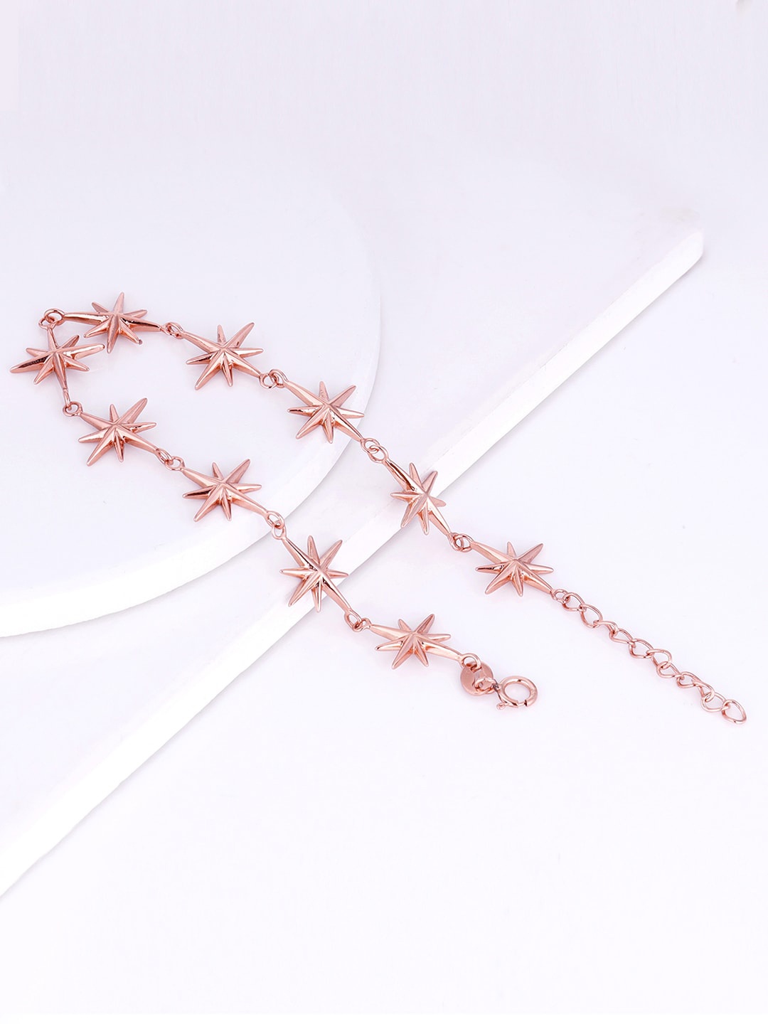 

GIVA Women Rose Gold Sterling Silver Rose Gold-Plated Link Bracelet