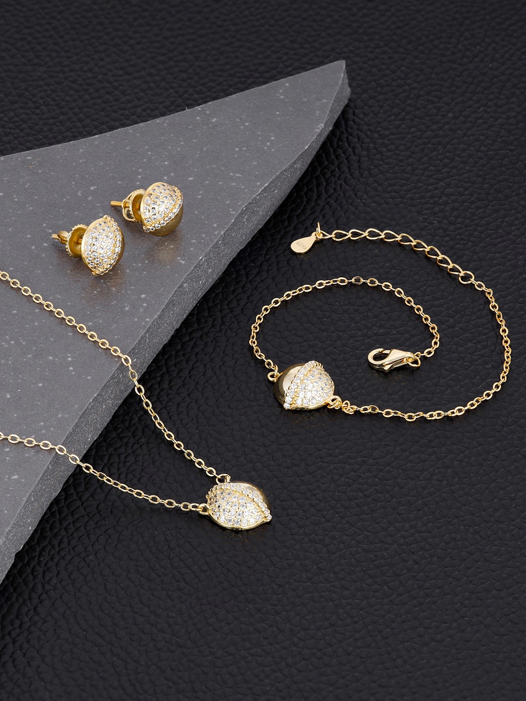 

GIVA 925 Sterling Silver & Gold Plated Jewellery Set