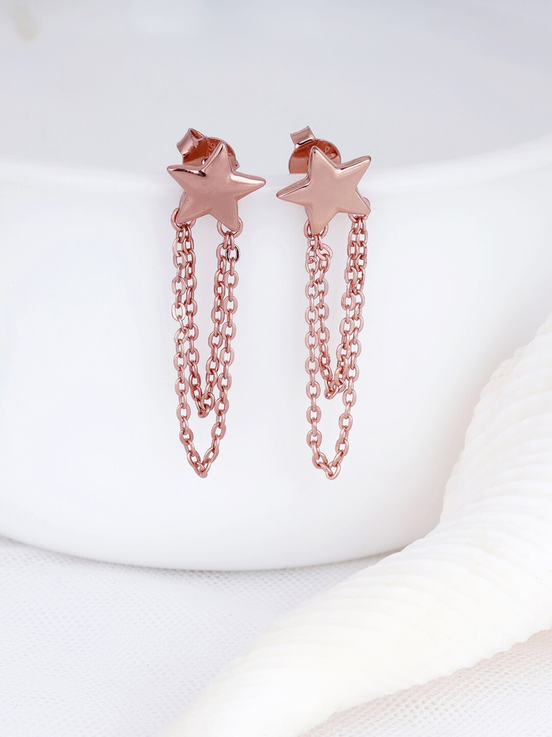 

GIVA Rose Gold Contemporary Drop Earrings