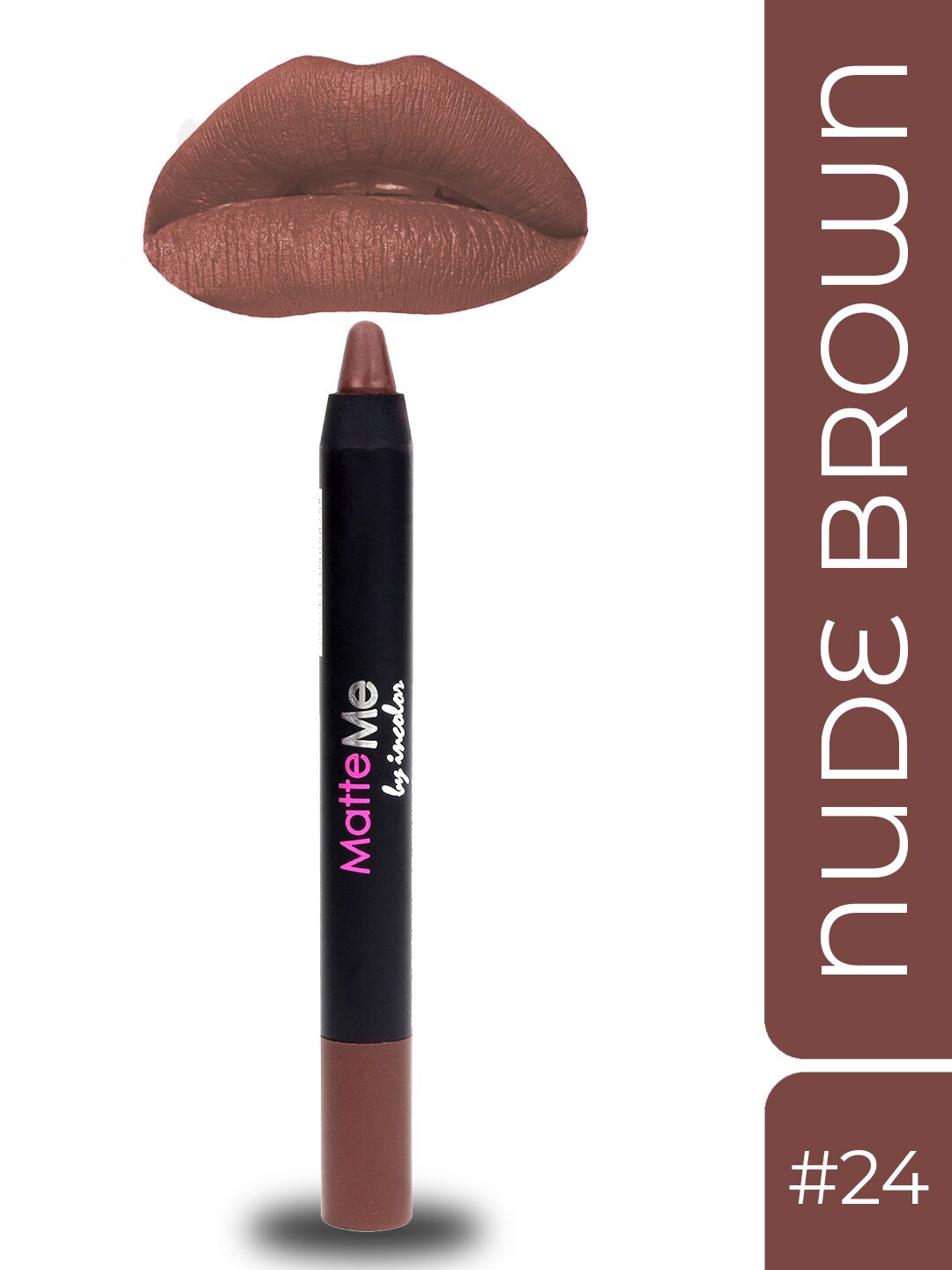 

INCOLOR Natural & Vegan Creamy Full Coverage Matte Me Lip Crayon Lipstick - Nude Brown 24