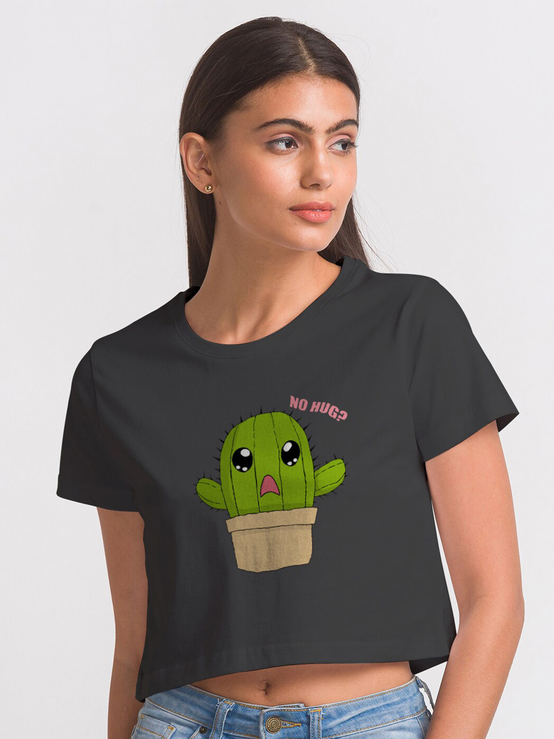 

FashionRack Women Black Printed Cotton Antimicrobial T-shirt