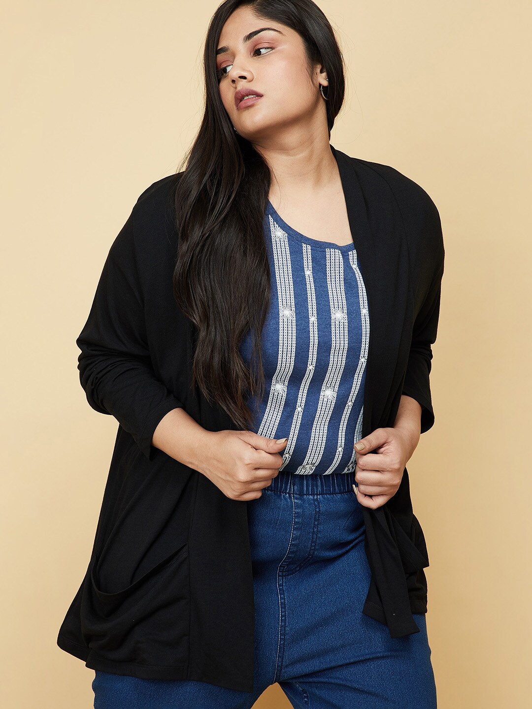 

max Women Plus Size Black Shrug