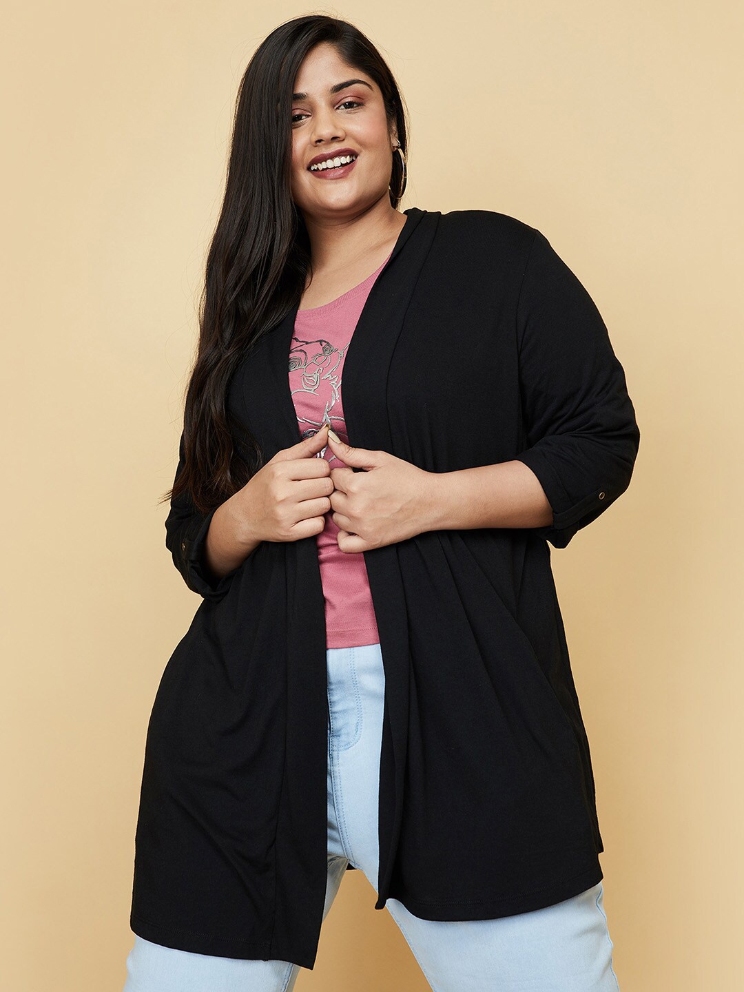 

max Women Black Plus Size Shrug