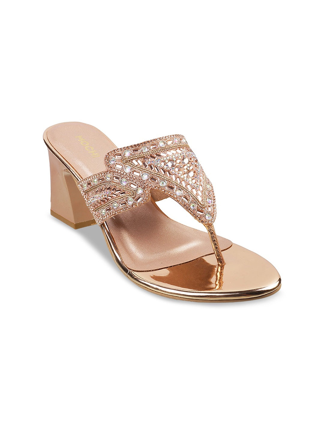 

Mochi Rose Gold & Nude-Coloured Block Heels