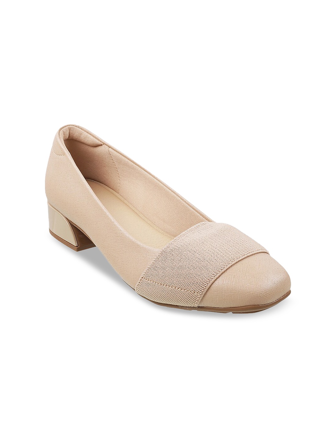 

Mochi Beige Solid Block Sandals