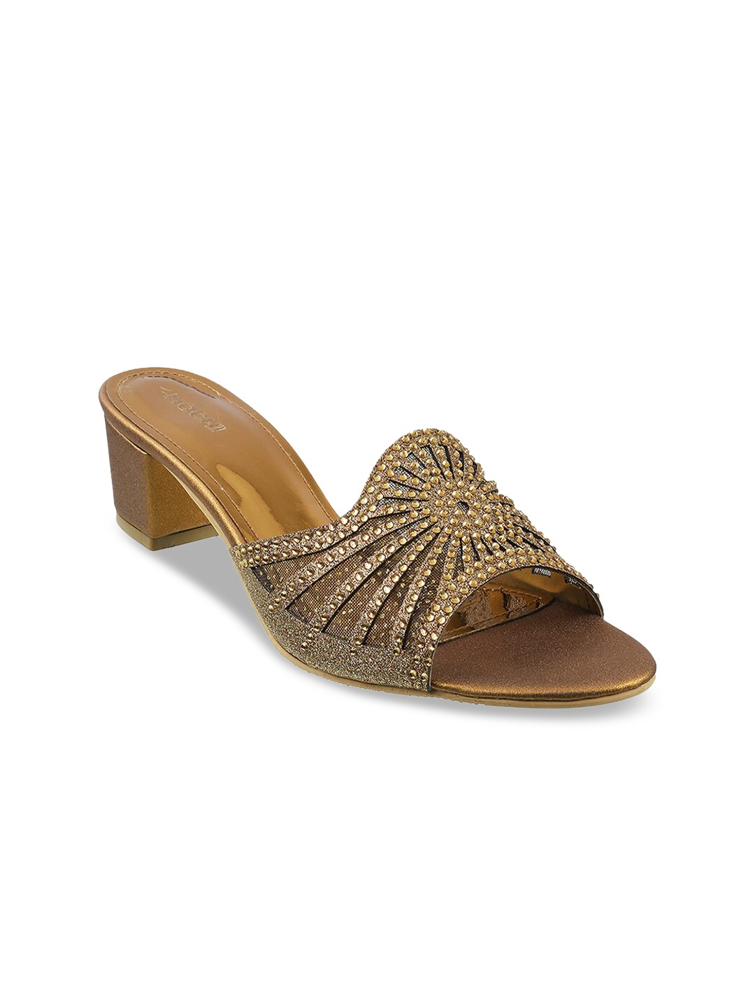

Mochi Gold-Toned Embellished Block Sandals