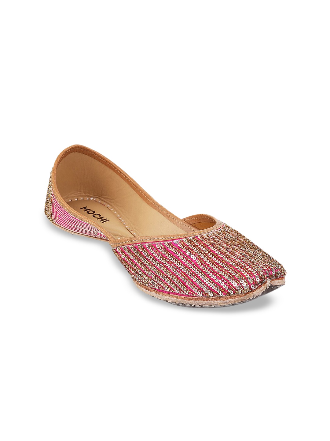 

Mochi Women Pink Embellished Flats Mojaris