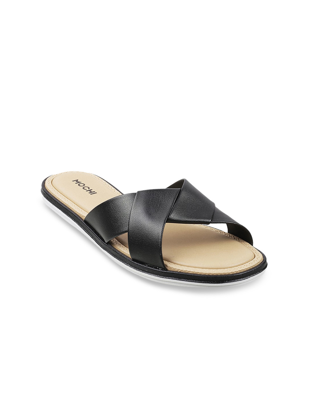 

Mochi Women Black Laser Cuts Flats