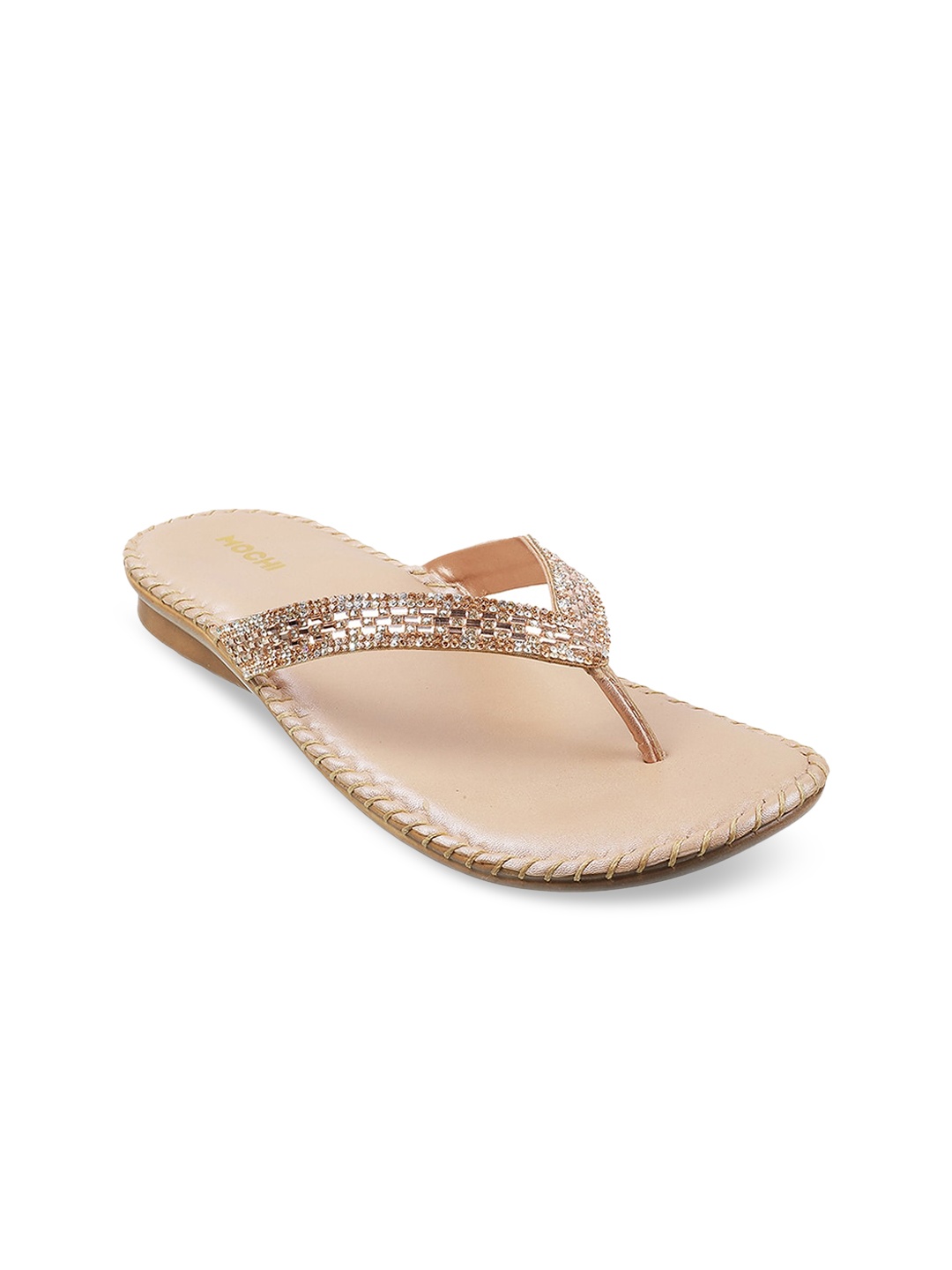 

Mochi Women Pink Embellished Open Toe Flats