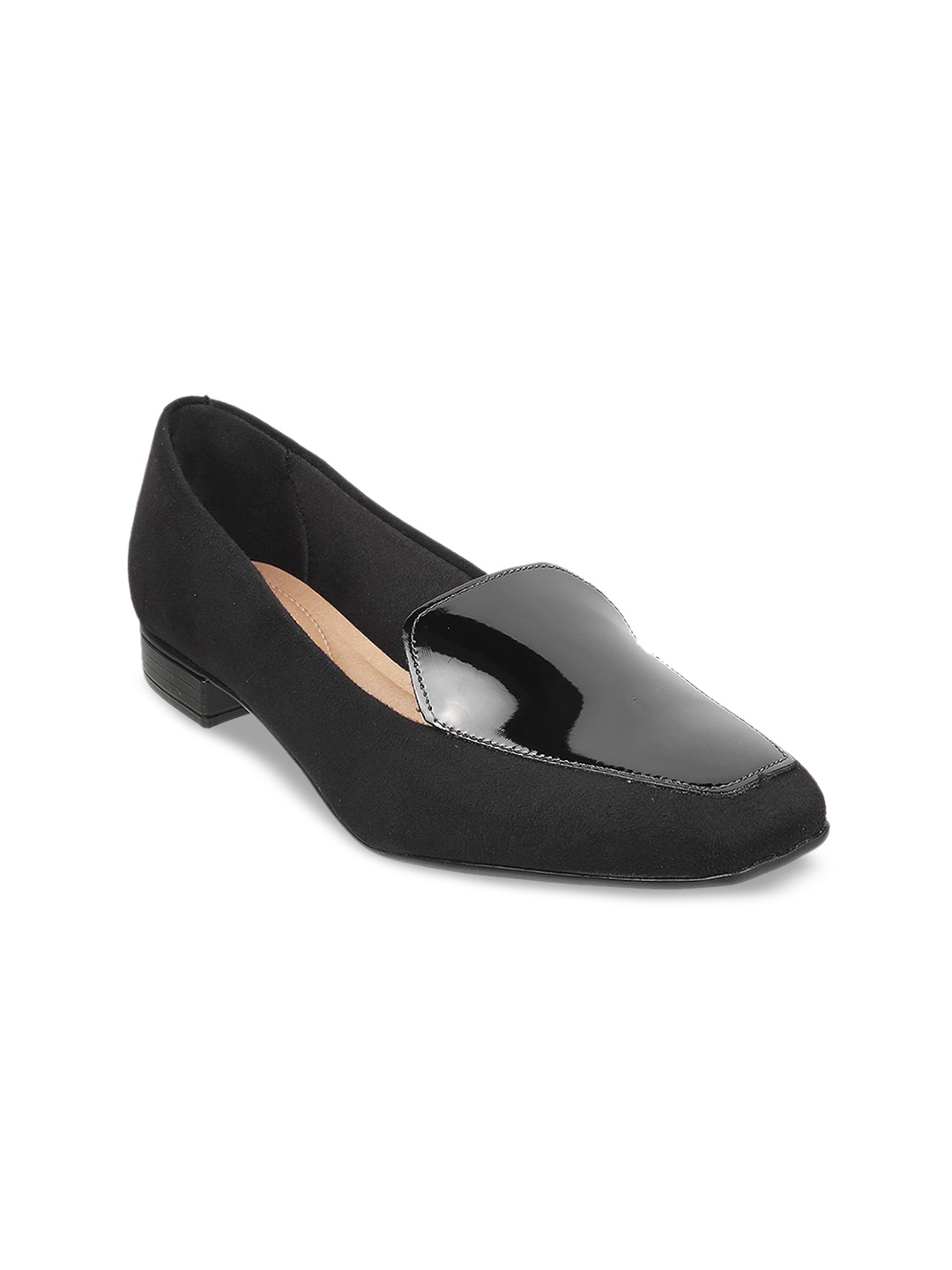 

Mochi Women Black Buckles Flats