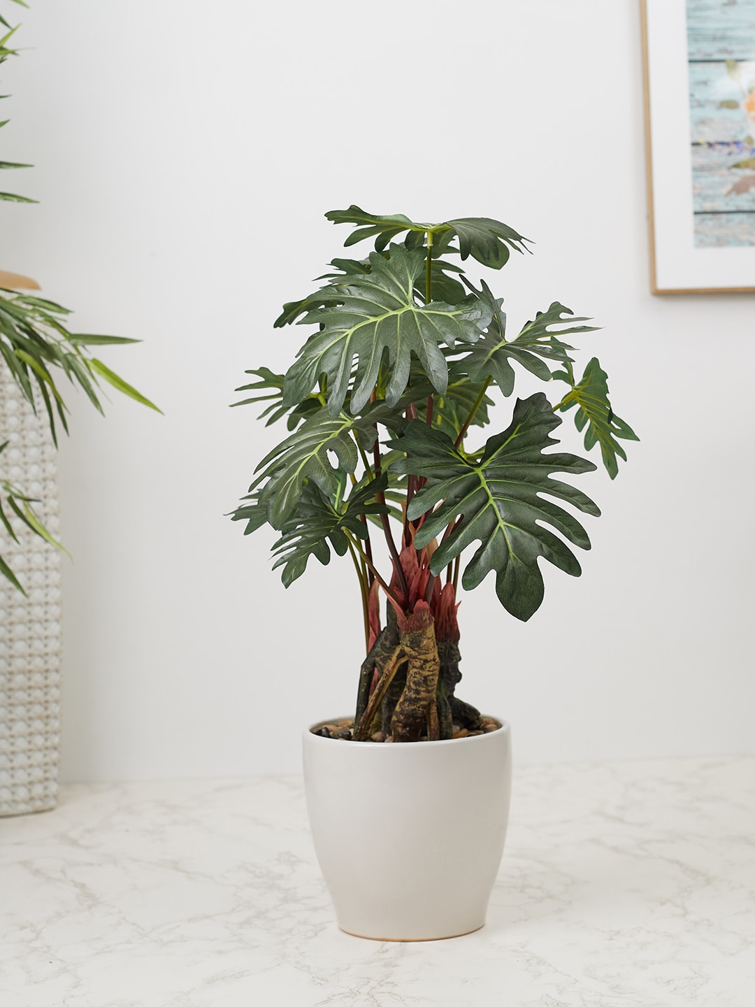 

HomeTown Green Ilana Faux Philodendron Ceramic Potted Plant