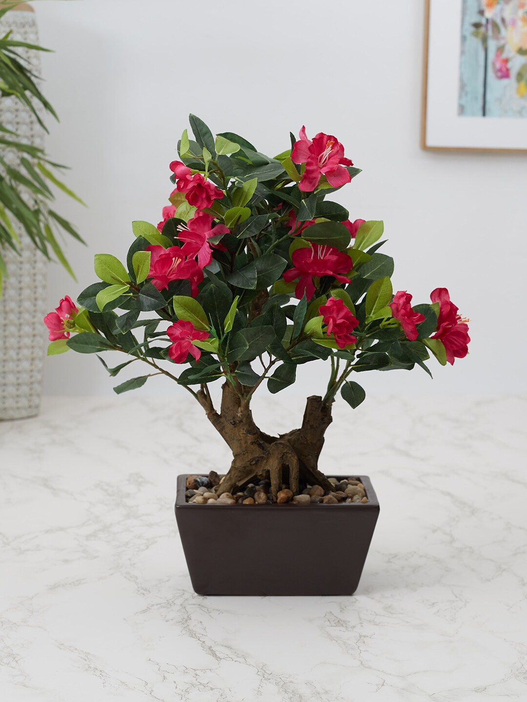 

HomeTown Pink & Brown Solid Ilana Faux Rhodendendron Ceramic Potted Plant