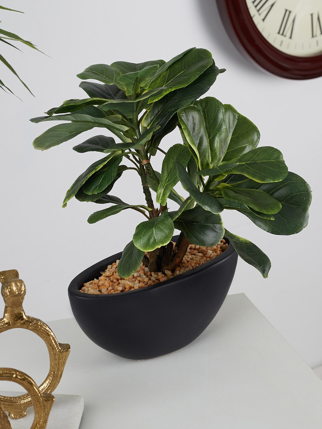 

HomeTown Green Ilana Faux Fiddle Ceramic Potted Plant