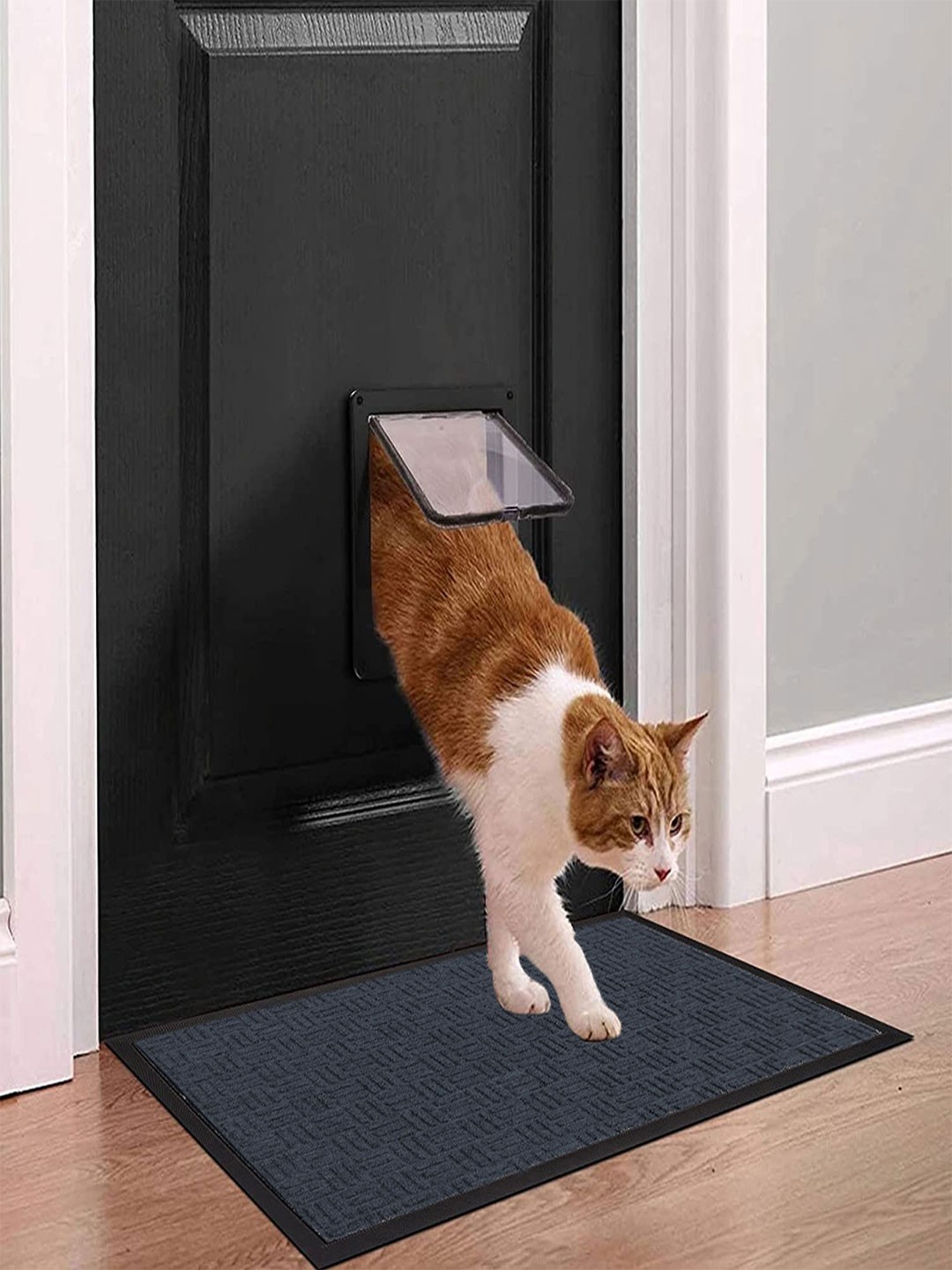 

LUXEHOME INTERNATIONAL Black Solid Pure Rubber Outdoor Mat