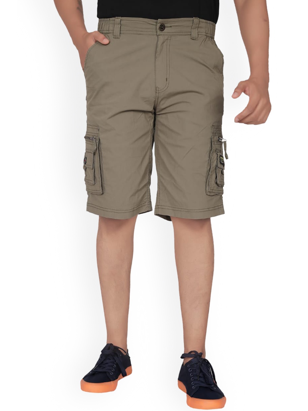 

AEROCRAFT Men Olive Green Cotton Cargo Shorts