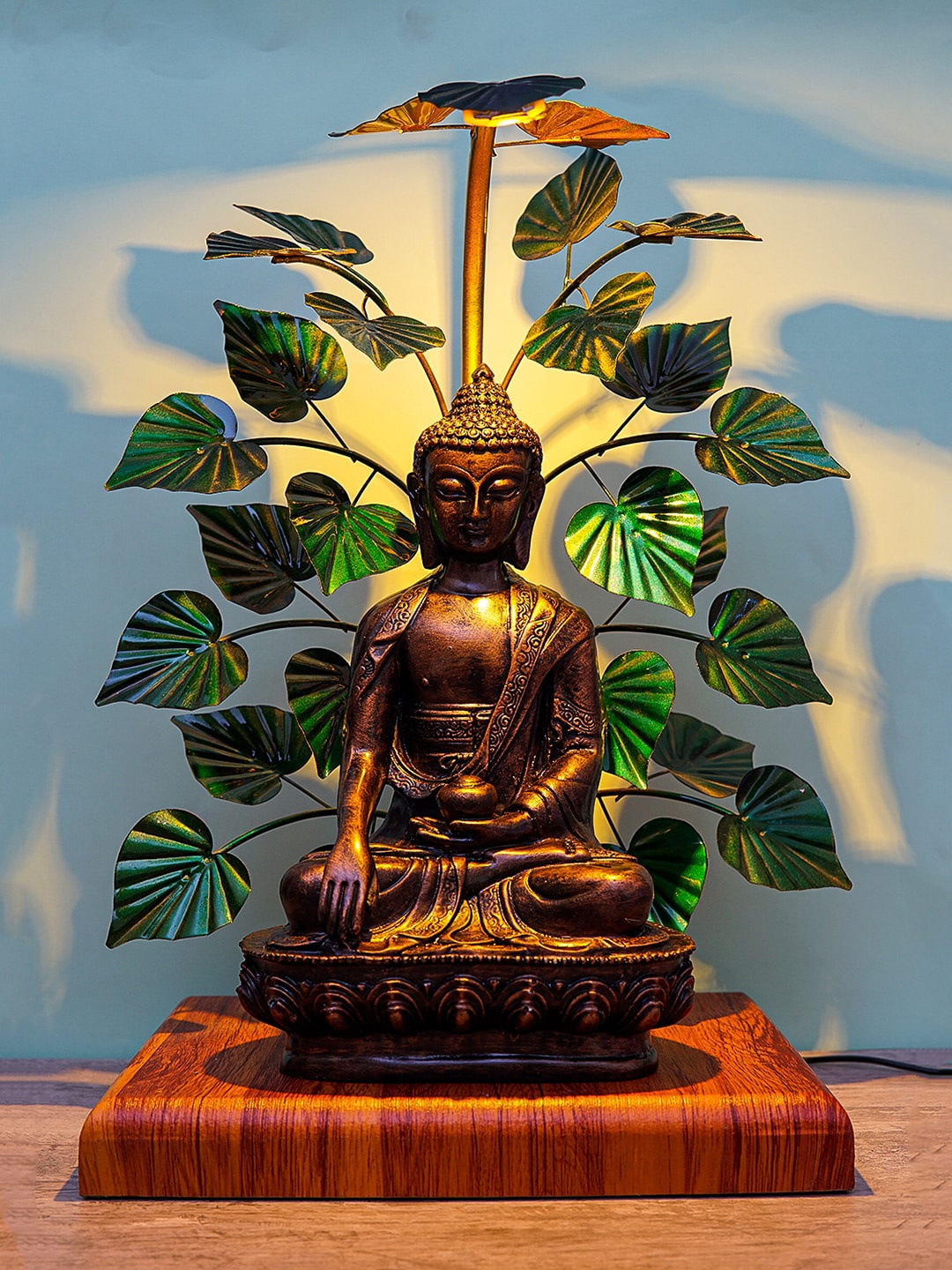 

StatueStudio Rustic Brown & Green Buddha Showpieces, Metallic