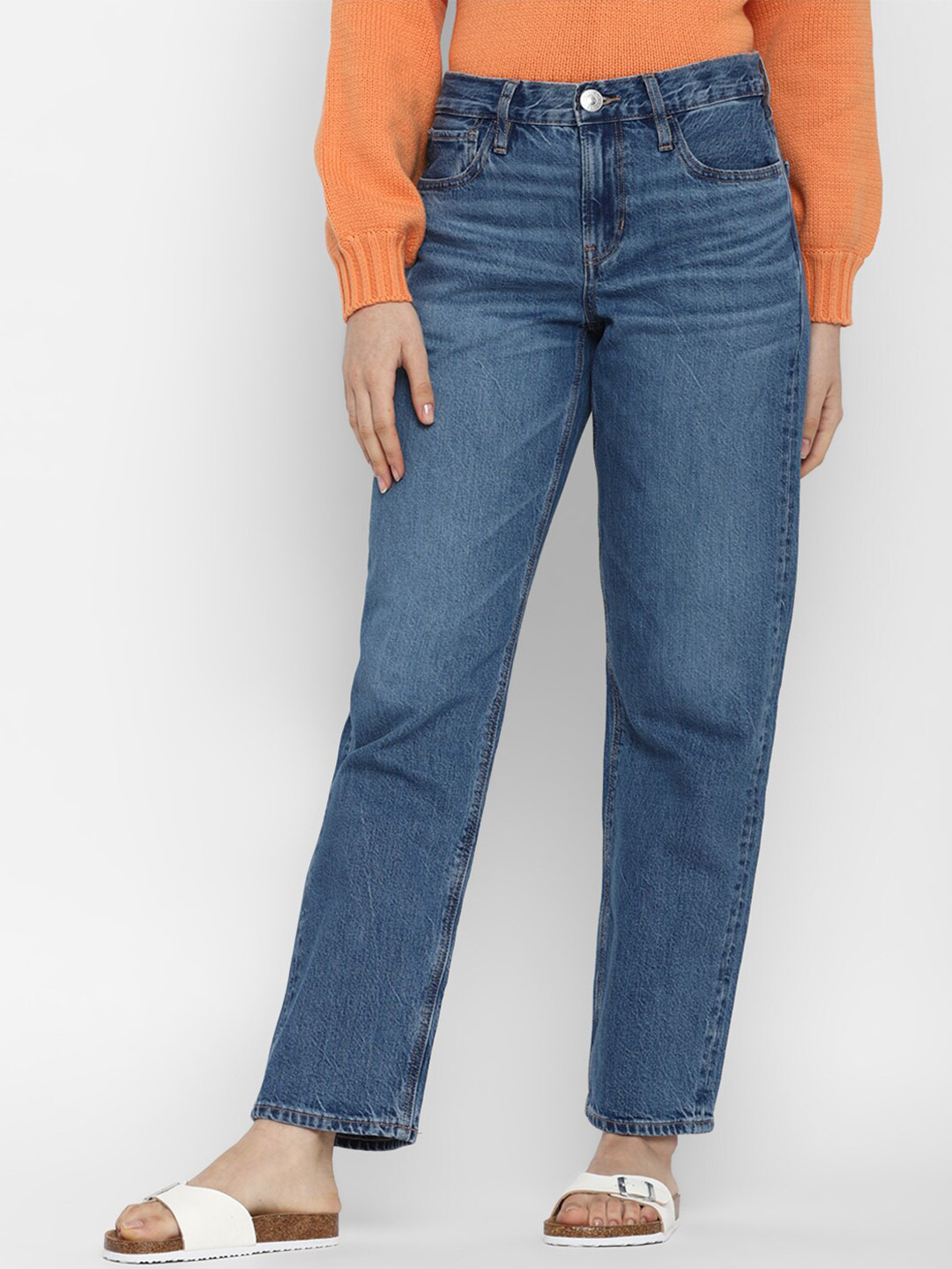

AMERICAN EAGLE OUTFITTERS Women Blue Slim Fit High-Rise Light Fade Jeans