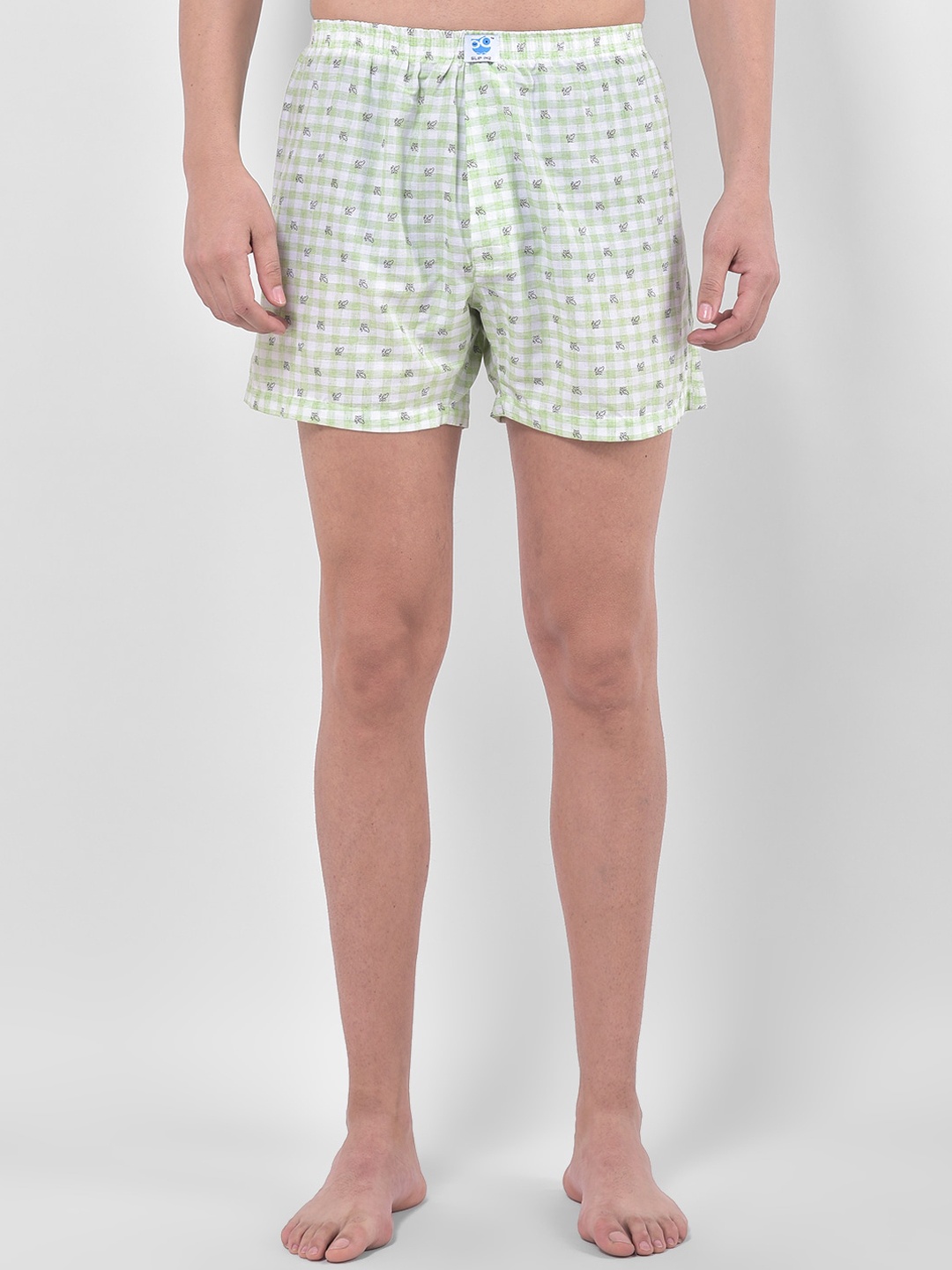 

SI2 SLIP IN 2 Men Green Printed Pure Cotton Boxers