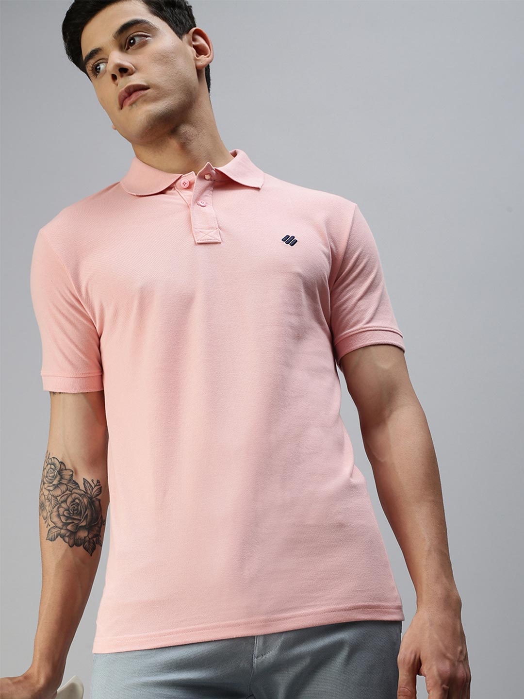 

ONN Men Pink Polo Collar T-shirt short sleeves