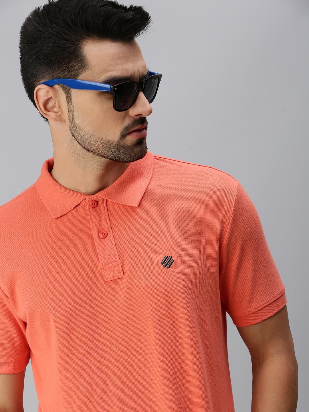 

ONN Men Peach-Coloured Polo Collar T-shirt