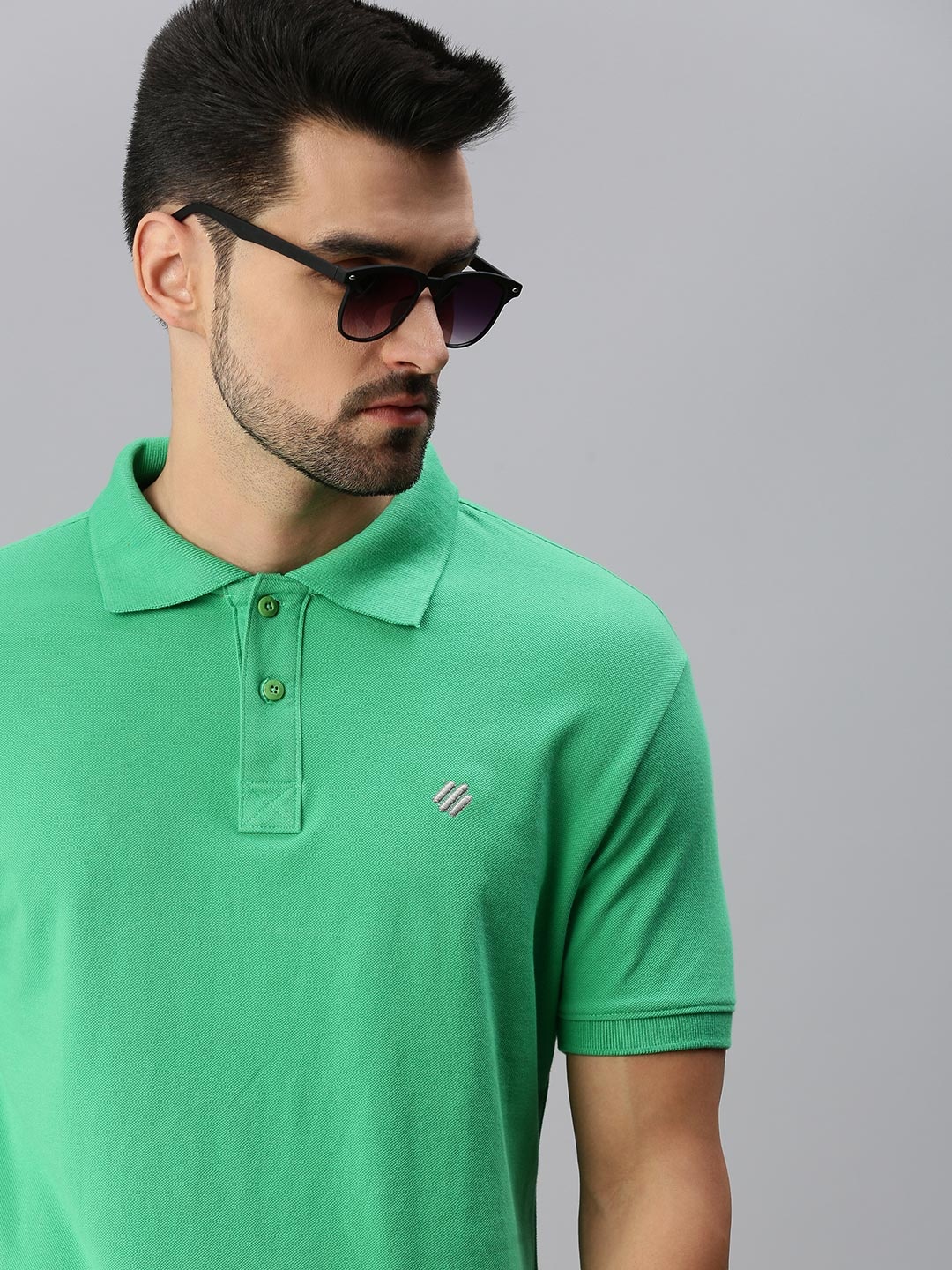 

ONN Men Green Polo Collar T-shirt