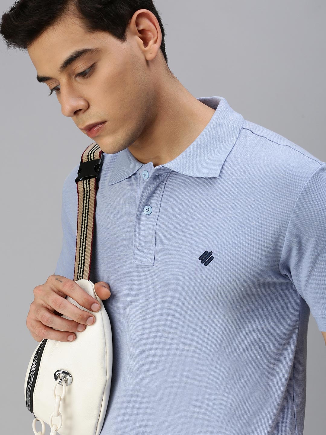 

ONN Men Blue Polo Collar T-shirt