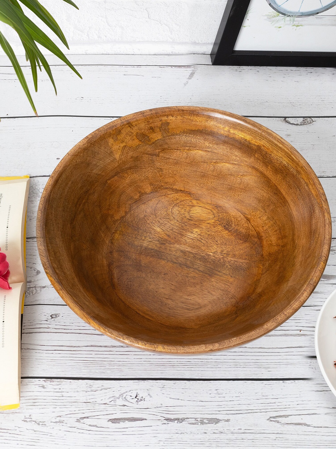 

Homesake Beige Wooden Serving Bowl