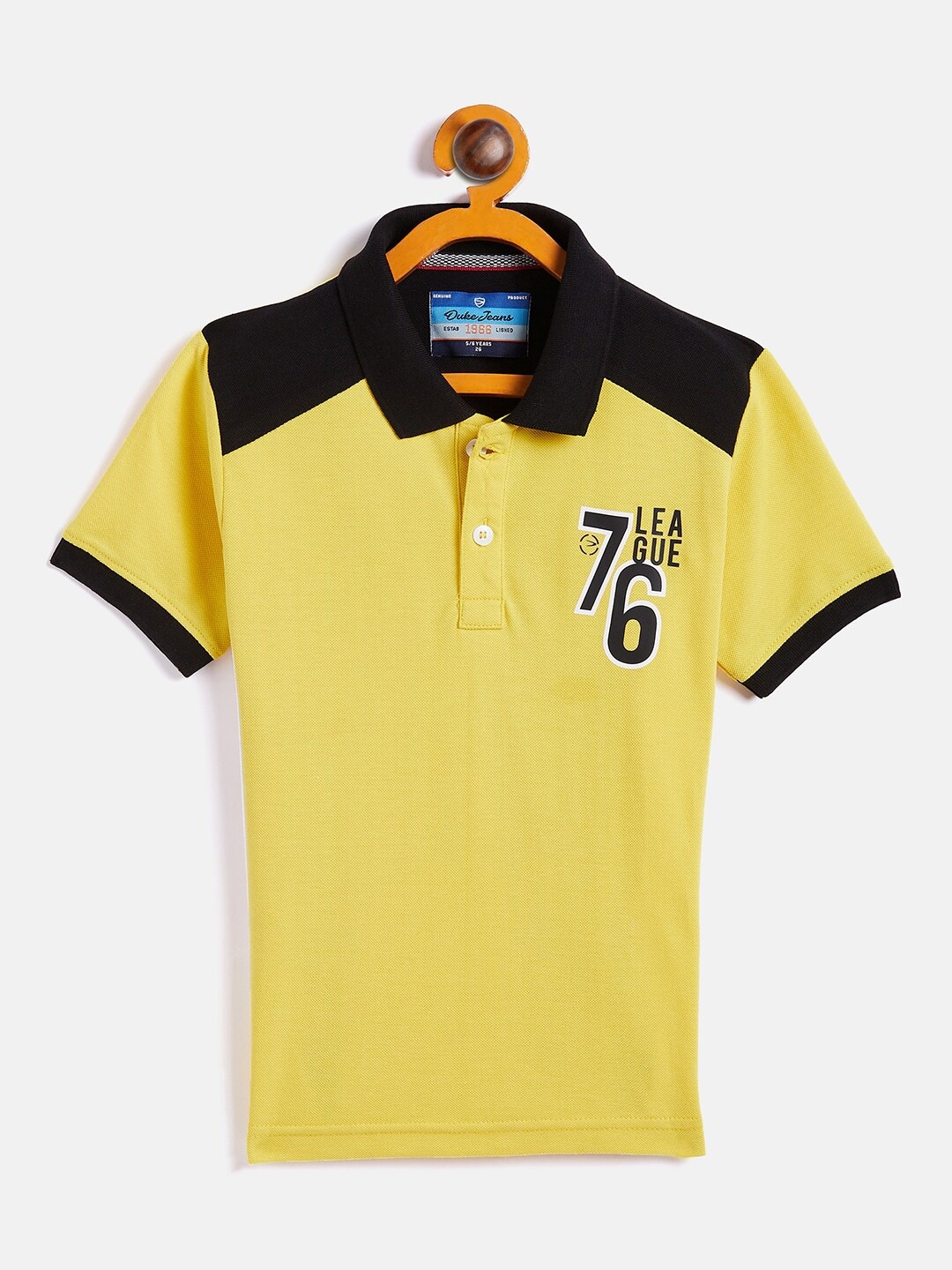 

Duke Boys Yellow Polo Collar Slim Fit Cotton T-shirt