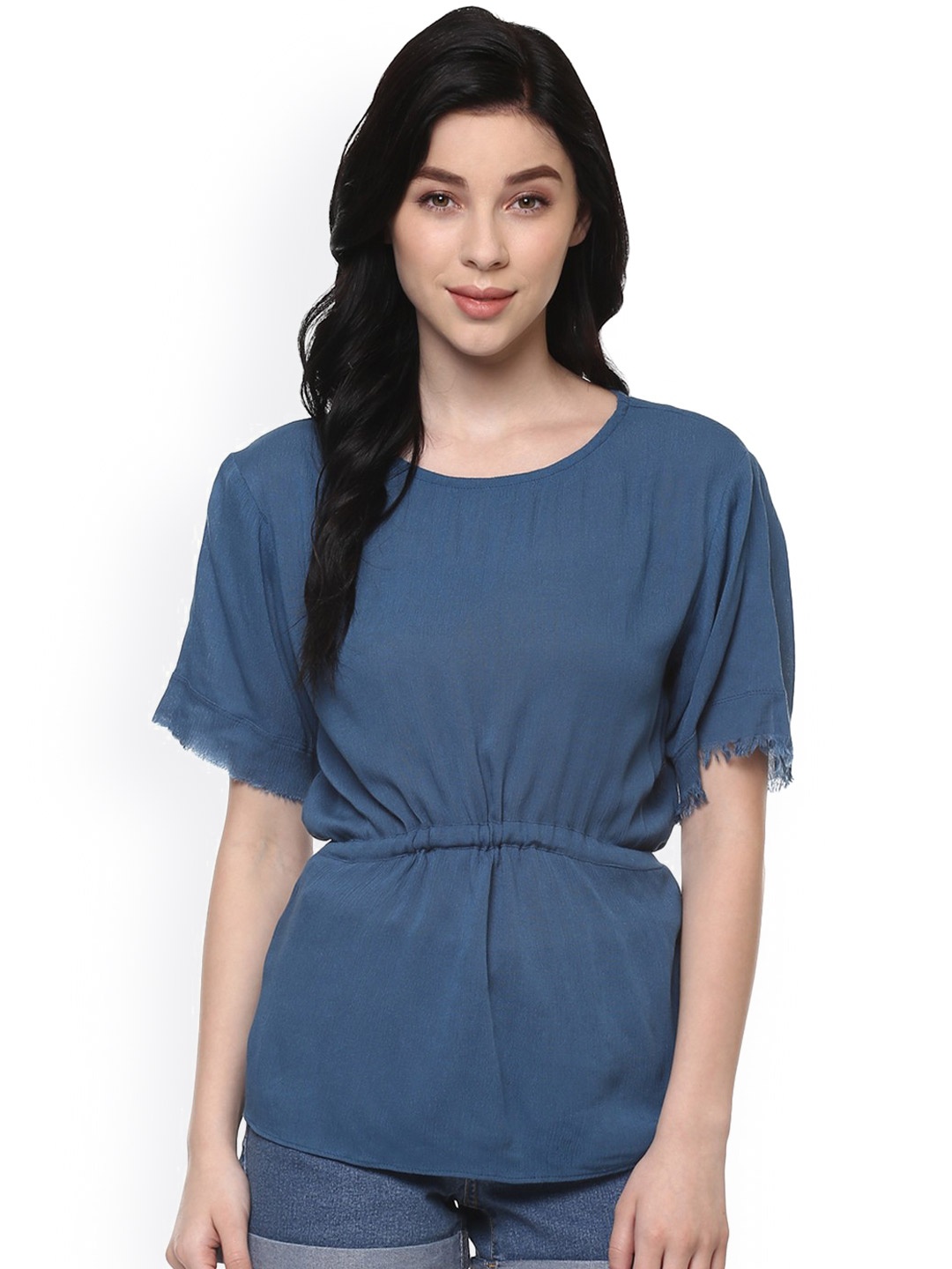 

Pannkh Women Teal Blue Solid Top