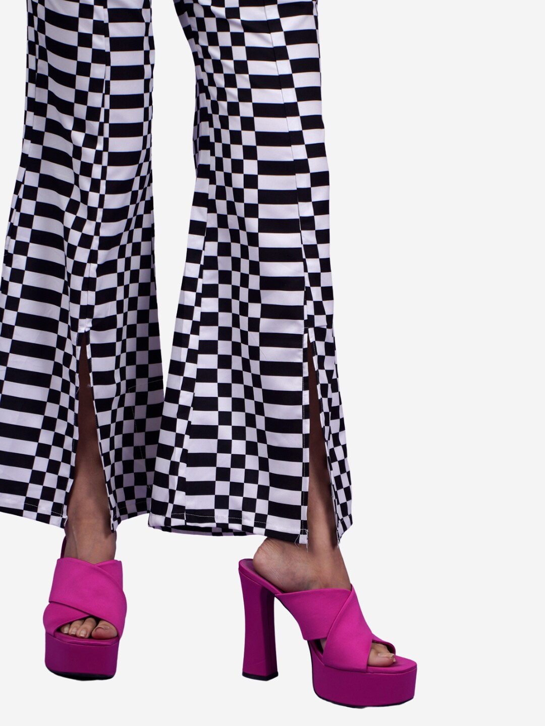 

Alaya By Stage3 Women Monochrome Slit Palazzos, Black