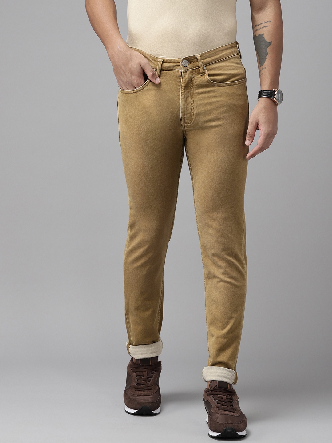 

Blackberrys Men Khaki Skinny Fit Stretchable Jeans