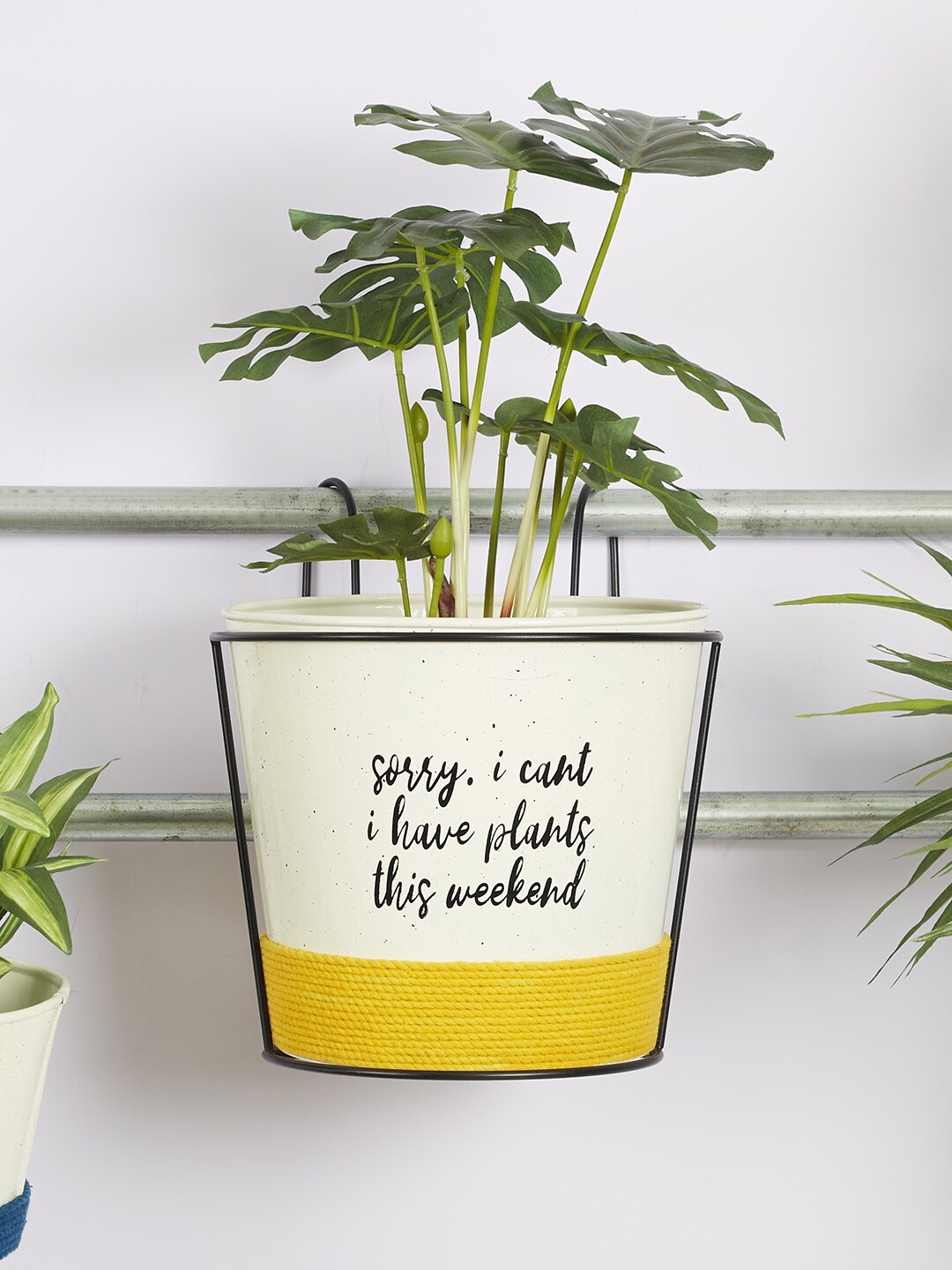 

HomeTown Yellow Quote Printed Planters