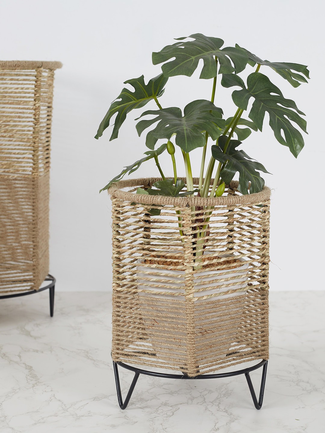 

HomeTown Brown Textured Boho Planters