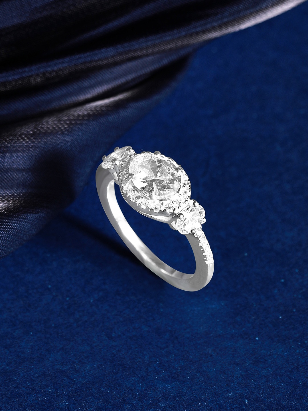 

Rubans Silver 925 Sterling Silver The Sparkling Zirconia Adjustable Ring