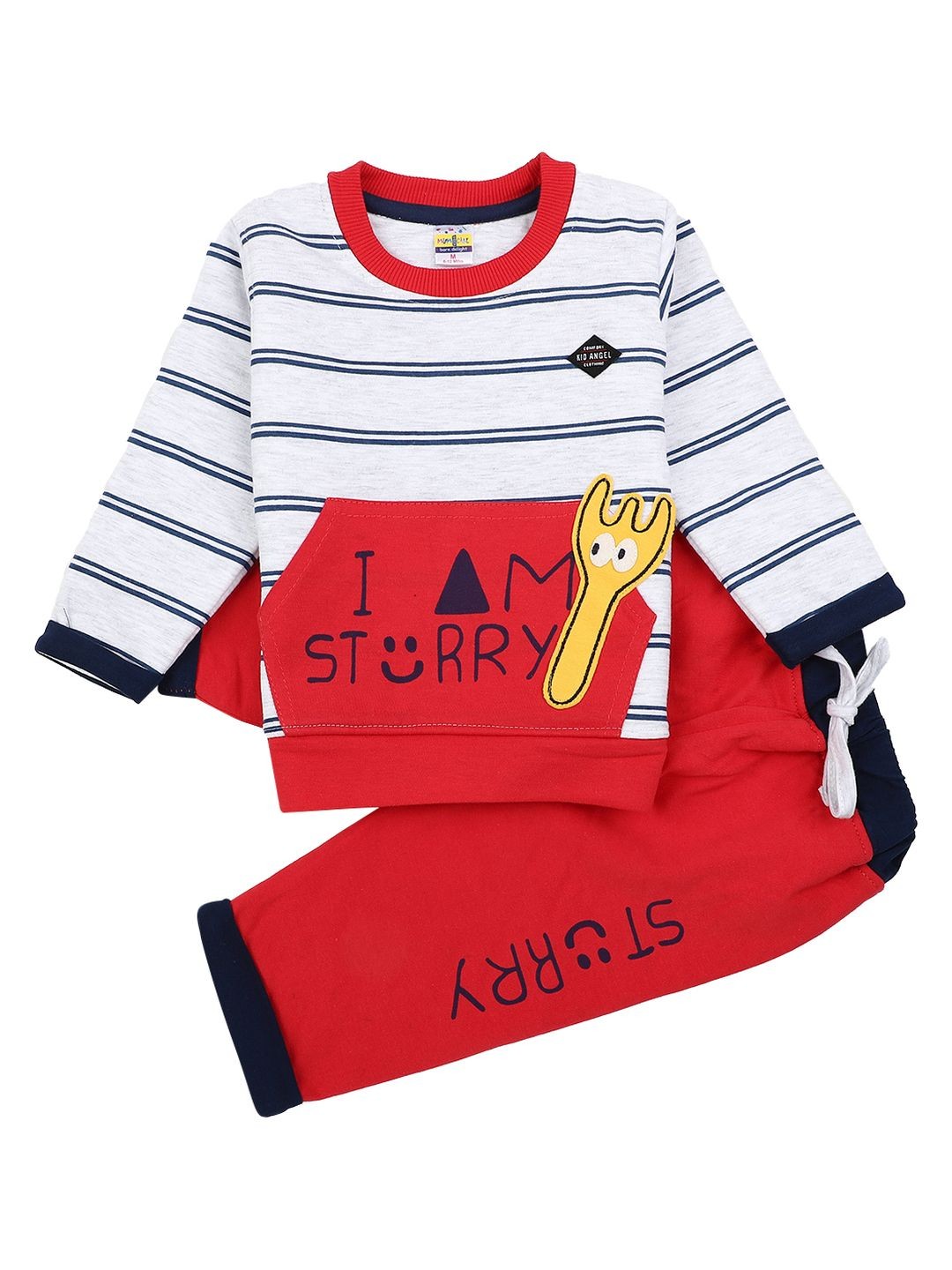 

V-Mart Unisex Kids White & Red Printed T-shirt with Shorts