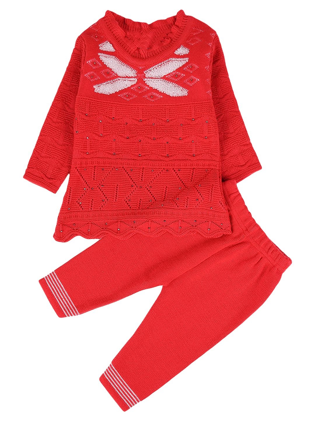 

V-Mart Unisex Kids Coral & White T-shirt with Shorts