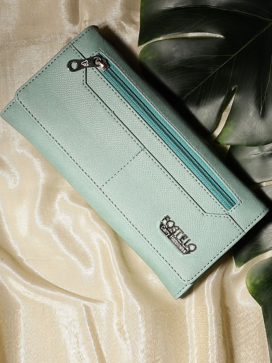 

Fostelo Women Teal PU Two Fold Wallet