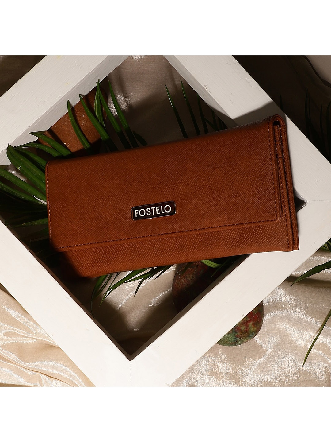 

Fostelo Women Tan Solid Purse Clutch