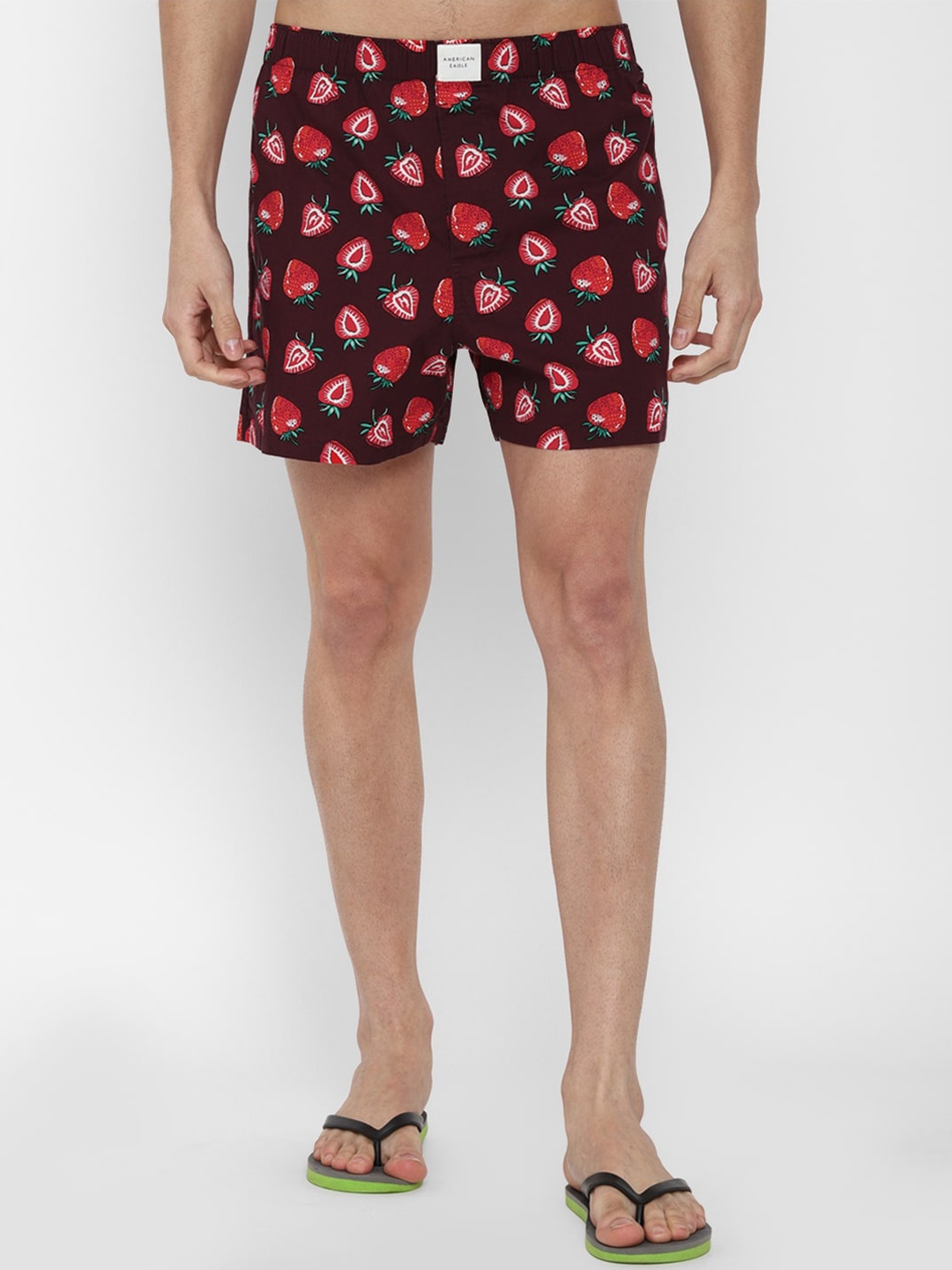 

AMERICAN EAGLE OUTFITTERS Men Burgundy & Red Printed Boxers