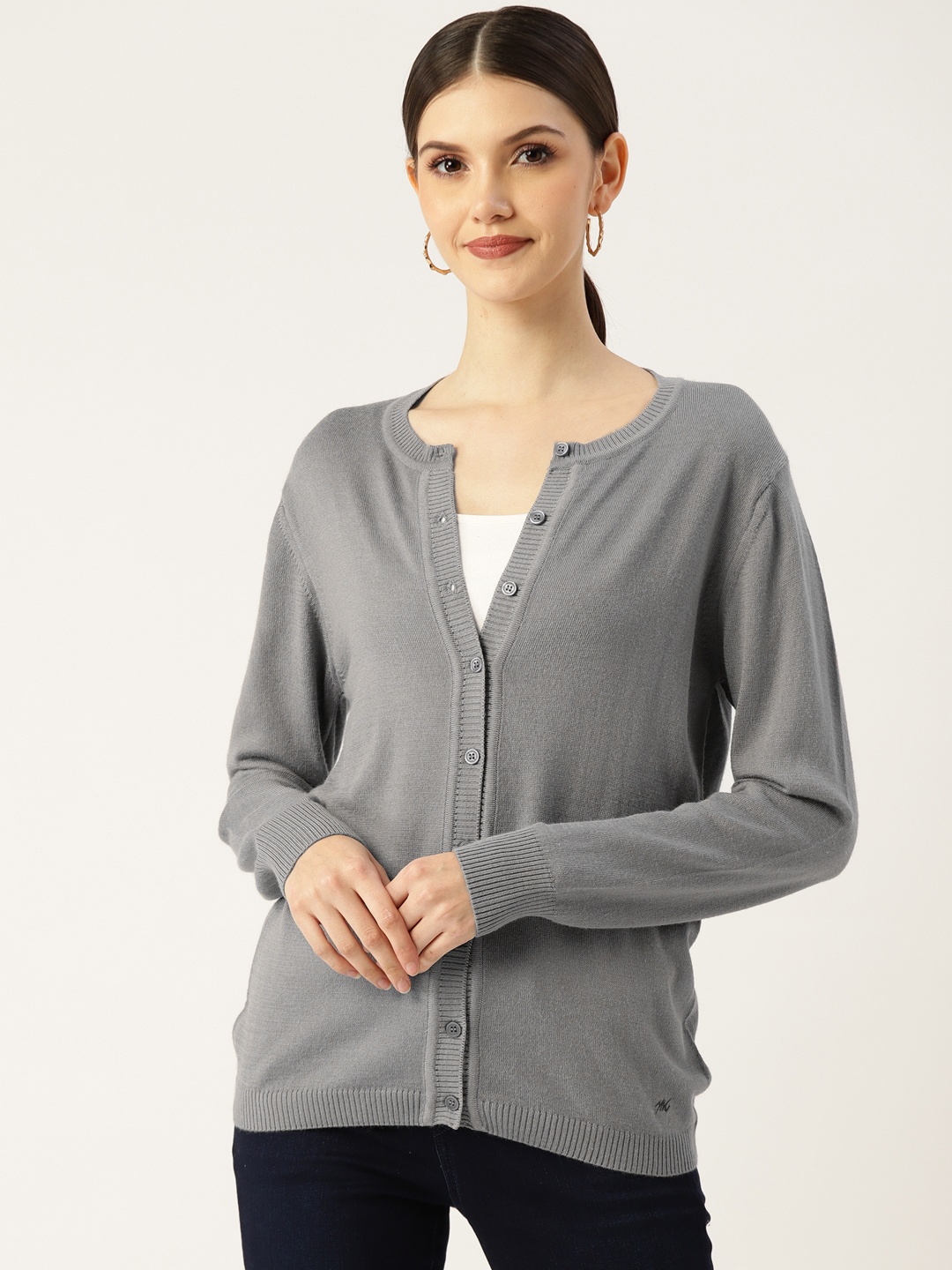 

Monte Carlo Women Grey Solid Cardigan