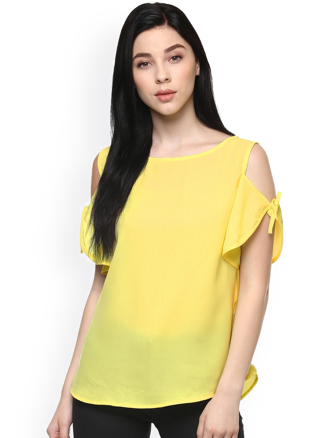 

Pannkh Women Yellow Solid Top
