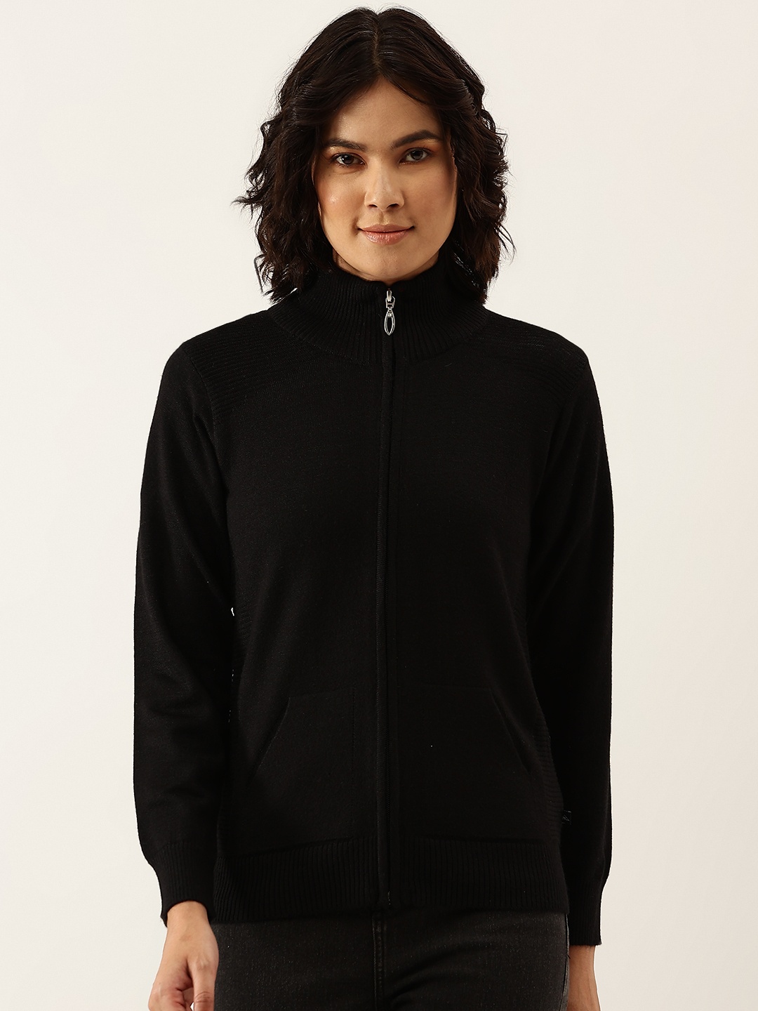 

Monte Carlo Women Black Solid Cardigan