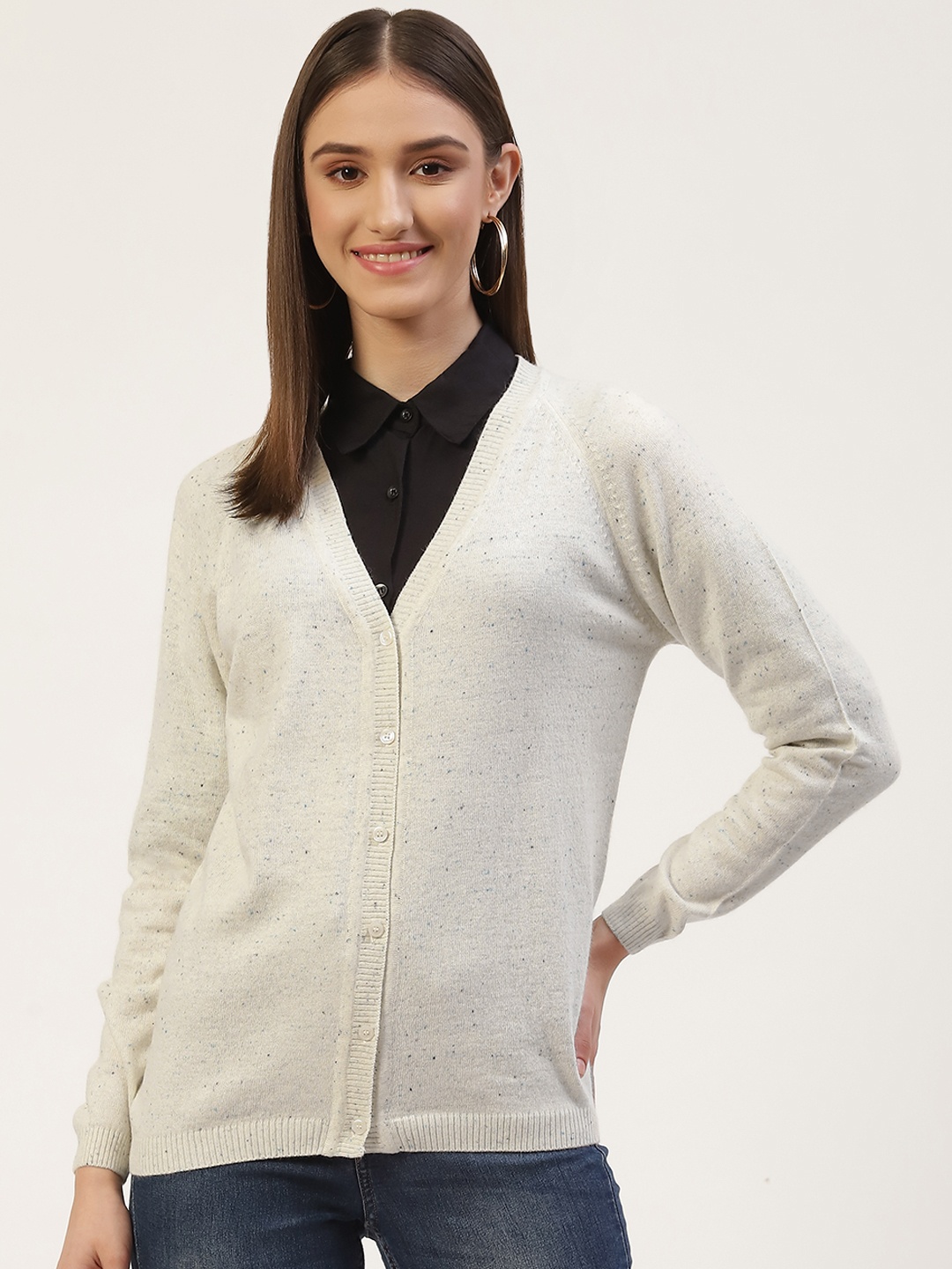

Monte Carlo Women Off White Solid Sweater