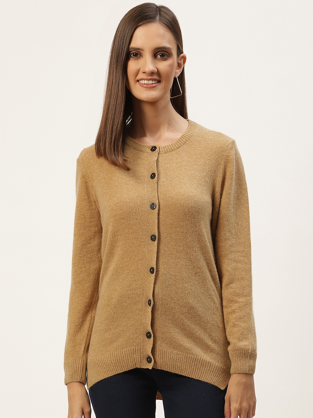 

Monte Carlo Women Mustard Yellow Solid Cardigan