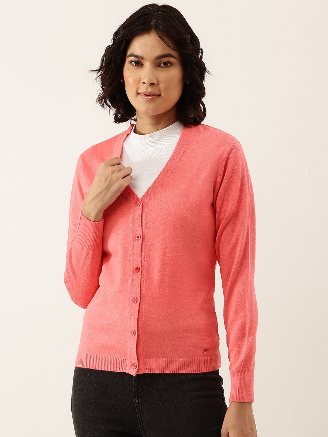 

Monte Carlo Women Peach-Coloured Front -Open Cardigan